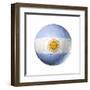 Soccer Football Ball With Argentina Flag-daboost-Framed Art Print