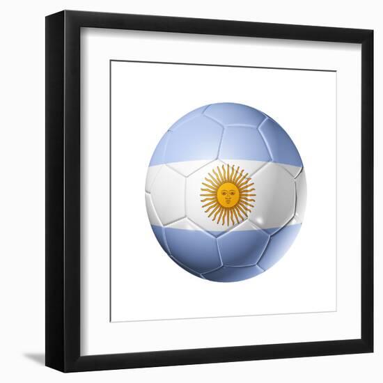 Soccer Football Ball With Argentina Flag-daboost-Framed Art Print