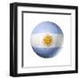 Soccer Football Ball With Argentina Flag-daboost-Framed Art Print