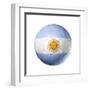 Soccer Football Ball With Argentina Flag-daboost-Framed Art Print