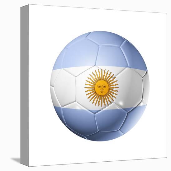 Soccer Football Ball With Argentina Flag-daboost-Stretched Canvas