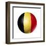 Soccer Football Ball With Belgium Flag-daboost-Framed Art Print