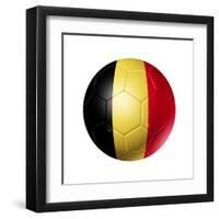 Soccer Football Ball With Belgium Flag-daboost-Framed Art Print