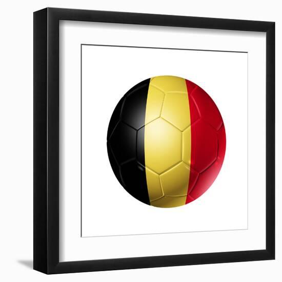 Soccer Football Ball With Belgium Flag-daboost-Framed Art Print