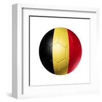 Soccer Football Ball With Belgium Flag-daboost-Framed Art Print