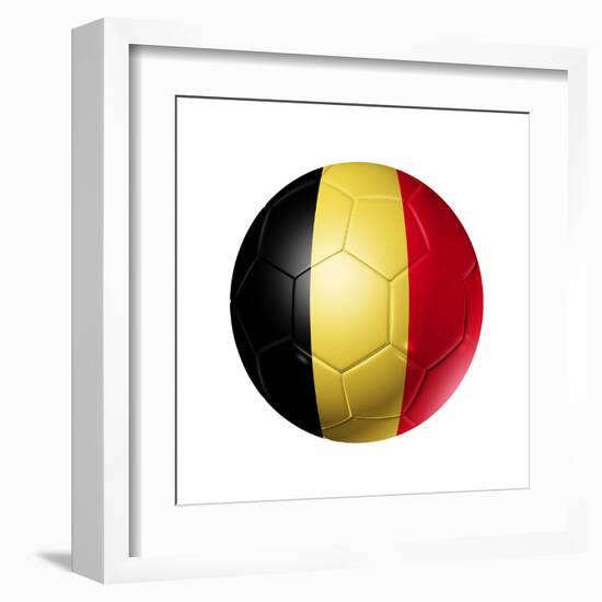 Soccer Football Ball With Belgium Flag-daboost-Framed Art Print