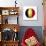 Soccer Football Ball With Belgium Flag-daboost-Art Print displayed on a wall