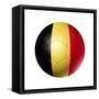 Soccer Football Ball With Belgium Flag-daboost-Framed Stretched Canvas