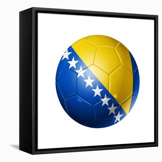 Soccer Football Ball with Bosnia and Herzegovina Flag-daboost-Framed Stretched Canvas