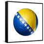 Soccer Football Ball with Bosnia and Herzegovina Flag-daboost-Framed Stretched Canvas