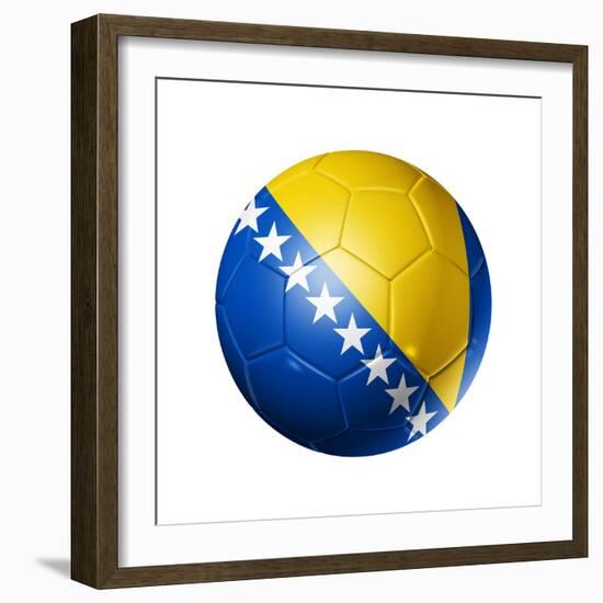 Soccer Football Ball with Bosnia and Herzegovina Flag-daboost-Framed Premium Giclee Print