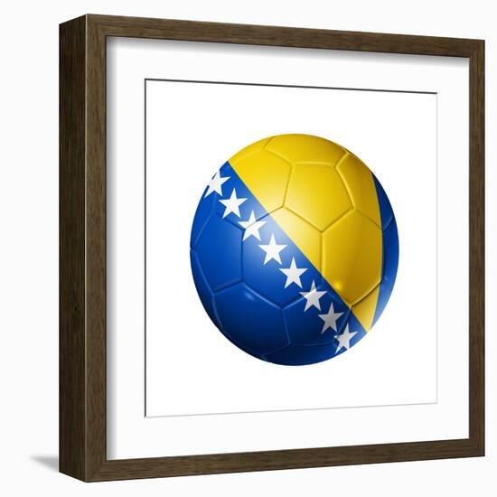 Soccer Football Ball with Bosnia and Herzegovina Flag-daboost-Framed Art Print