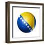 Soccer Football Ball with Bosnia and Herzegovina Flag-daboost-Framed Art Print