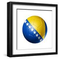 Soccer Football Ball with Bosnia and Herzegovina Flag-daboost-Framed Art Print