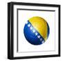 Soccer Football Ball with Bosnia and Herzegovina Flag-daboost-Framed Art Print