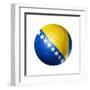 Soccer Football Ball with Bosnia and Herzegovina Flag-daboost-Framed Art Print