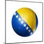 Soccer Football Ball with Bosnia and Herzegovina Flag-daboost-Mounted Art Print