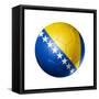 Soccer Football Ball with Bosnia and Herzegovina Flag-daboost-Framed Stretched Canvas