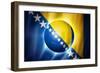 Soccer Football Ball with Bosnia and Herzegovina Flag-daboost-Framed Premium Giclee Print