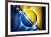 Soccer Football Ball with Bosnia and Herzegovina Flag-daboost-Framed Art Print