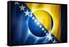 Soccer Football Ball with Bosnia and Herzegovina Flag-daboost-Framed Stretched Canvas