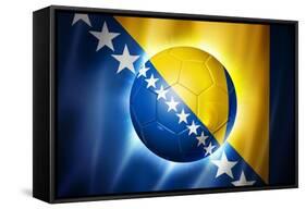 Soccer Football Ball with Bosnia and Herzegovina Flag-daboost-Framed Stretched Canvas
