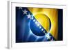 Soccer Football Ball with Bosnia and Herzegovina Flag-daboost-Framed Art Print