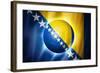 Soccer Football Ball with Bosnia and Herzegovina Flag-daboost-Framed Art Print