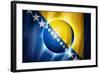 Soccer Football Ball with Bosnia and Herzegovina Flag-daboost-Framed Art Print