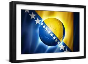 Soccer Football Ball with Bosnia and Herzegovina Flag-daboost-Framed Art Print