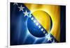 Soccer Football Ball with Bosnia and Herzegovina Flag-daboost-Framed Art Print