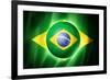 Soccer Football Ball with Brazil Flag-daboost-Framed Art Print