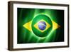 Soccer Football Ball with Brazil Flag-daboost-Framed Premium Giclee Print