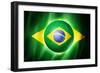 Soccer Football Ball with Brazil Flag-daboost-Framed Premium Giclee Print