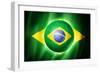 Soccer Football Ball with Brazil Flag-daboost-Framed Premium Giclee Print