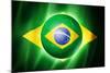 Soccer Football Ball with Brazil Flag-daboost-Mounted Art Print