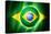 Soccer Football Ball with Brazil Flag-daboost-Stretched Canvas