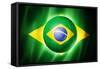 Soccer Football Ball with Brazil Flag-daboost-Framed Stretched Canvas