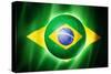 Soccer Football Ball with Brazil Flag-daboost-Stretched Canvas