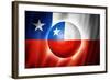 Soccer Football Ball with Chile Flag-daboost-Framed Art Print