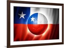 Soccer Football Ball with Chile Flag-daboost-Framed Art Print