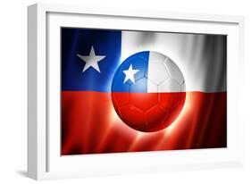 Soccer Football Ball with Chile Flag-daboost-Framed Art Print