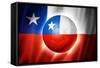 Soccer Football Ball with Chile Flag-daboost-Framed Stretched Canvas