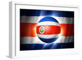 Soccer Football Ball with Costa Rica Flag-daboost-Framed Art Print