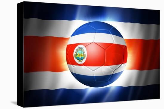Soccer Football Ball with Costa Rica Flag-daboost-Stretched Canvas