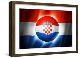 Soccer Football Ball with Croatia Flag-daboost-Framed Art Print