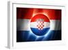 Soccer Football Ball with Croatia Flag-daboost-Framed Premium Giclee Print