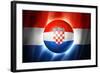 Soccer Football Ball with Croatia Flag-daboost-Framed Art Print