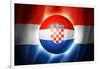 Soccer Football Ball with Croatia Flag-daboost-Framed Art Print