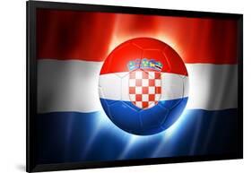 Soccer Football Ball with Croatia Flag-daboost-Framed Art Print